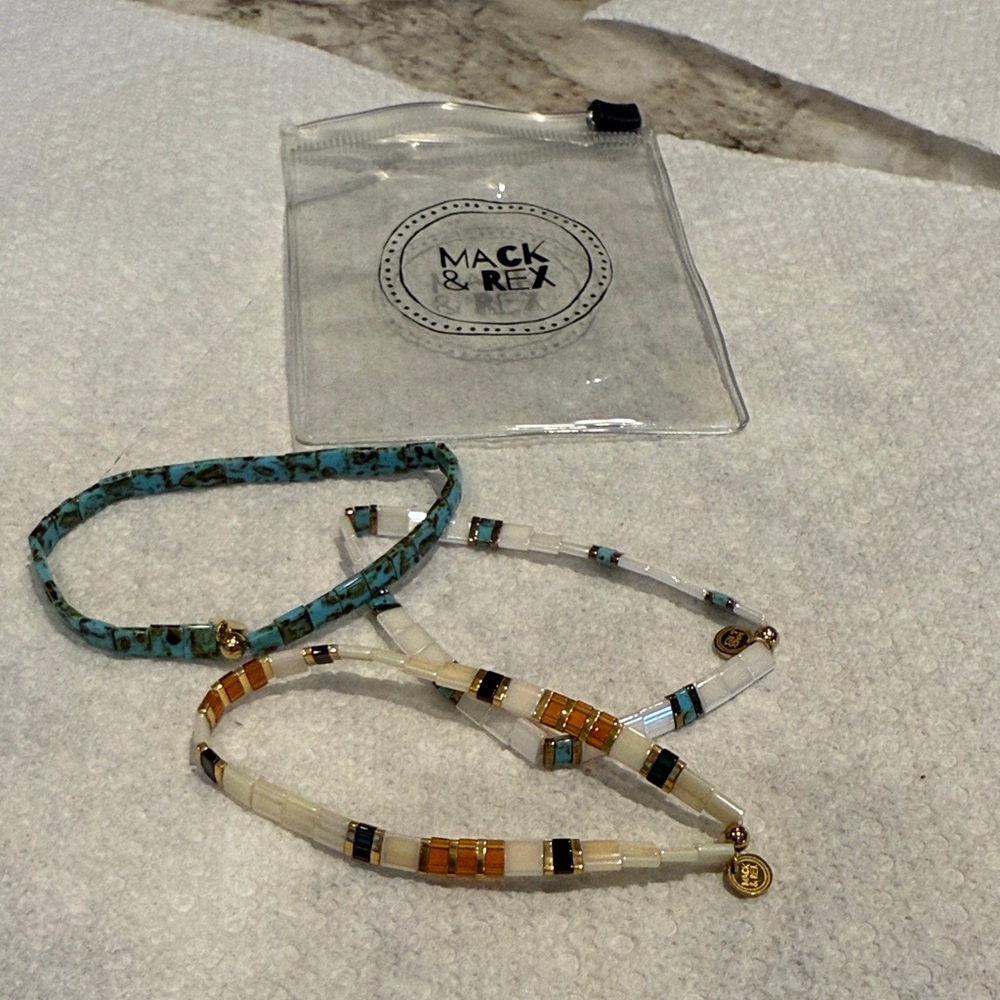 Women's Multicolor Beaded Bracelets Set.  Never worn